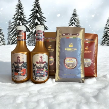 Szemes kávé és Gyümölcspüré csomag