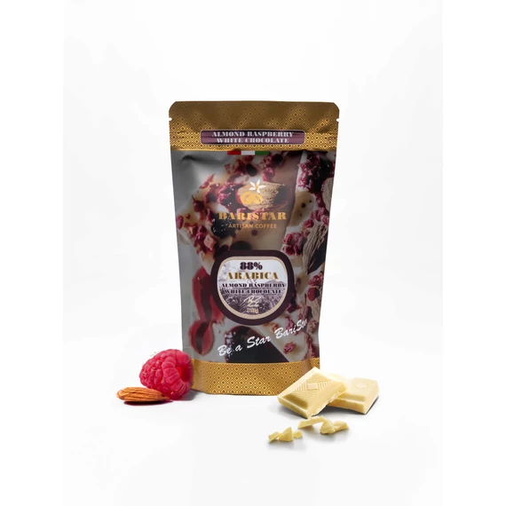 Mandulás-Málnás Fehércsokoládé ízű kávé - 88% Arabica - 175 g
